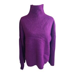 SPRING + MERCER NWT Burgundy 100% Cashmere Turtleneck‎ Sweater Size Large